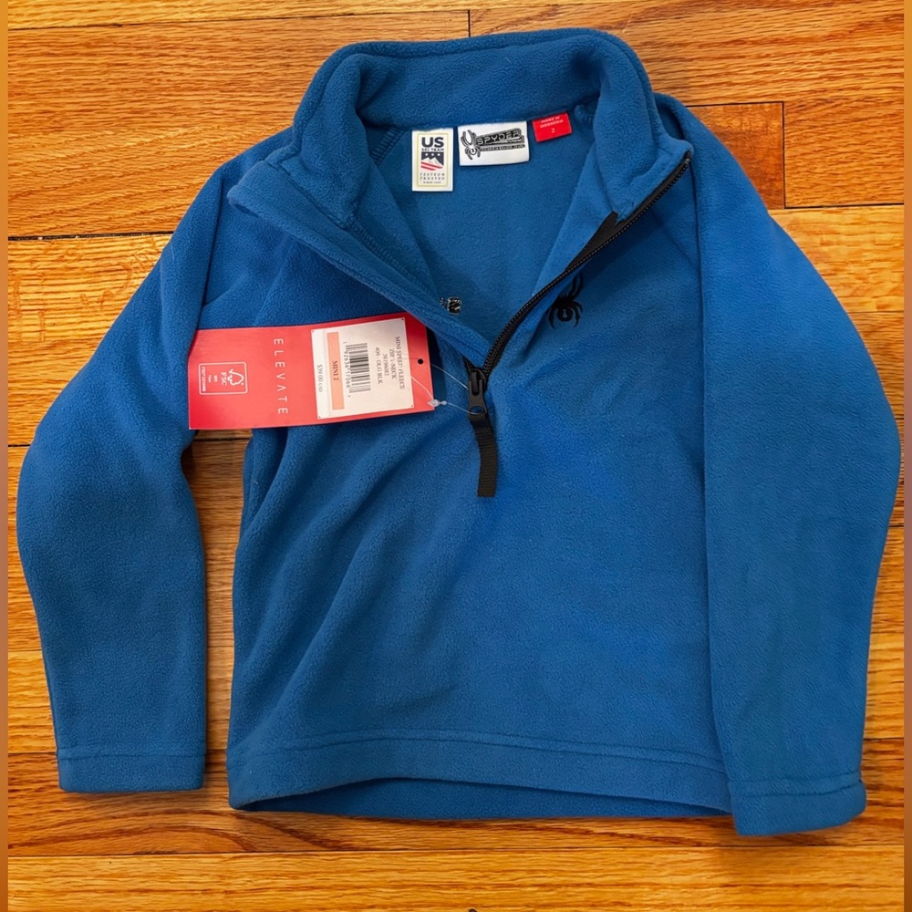 Spyder Mini Speed Fleece Zip T-Neck - Blue - Mini 2 - NWT